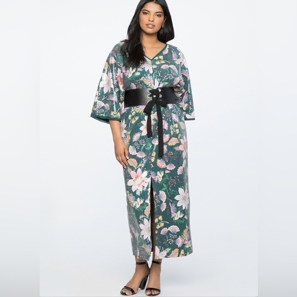 Eloquii Dresses & Skirts - ELOQUII 18 / 20 Slit Front floral Print Sequin Maxi Dress